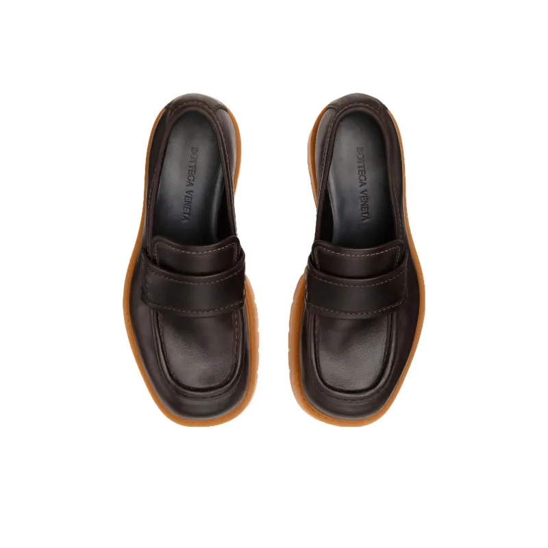 Bottega Veneta Haddock Loafers 4.5cm Men's Dark Brown-3