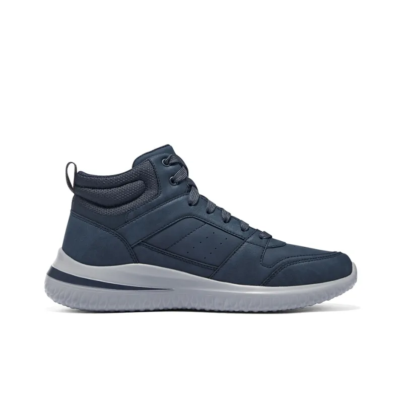 Skechers Delson 3.0 Anti Slip Wear Resistant Breathable Supportive Lightweight Mid Top Casual Shoes Men's Navy-1