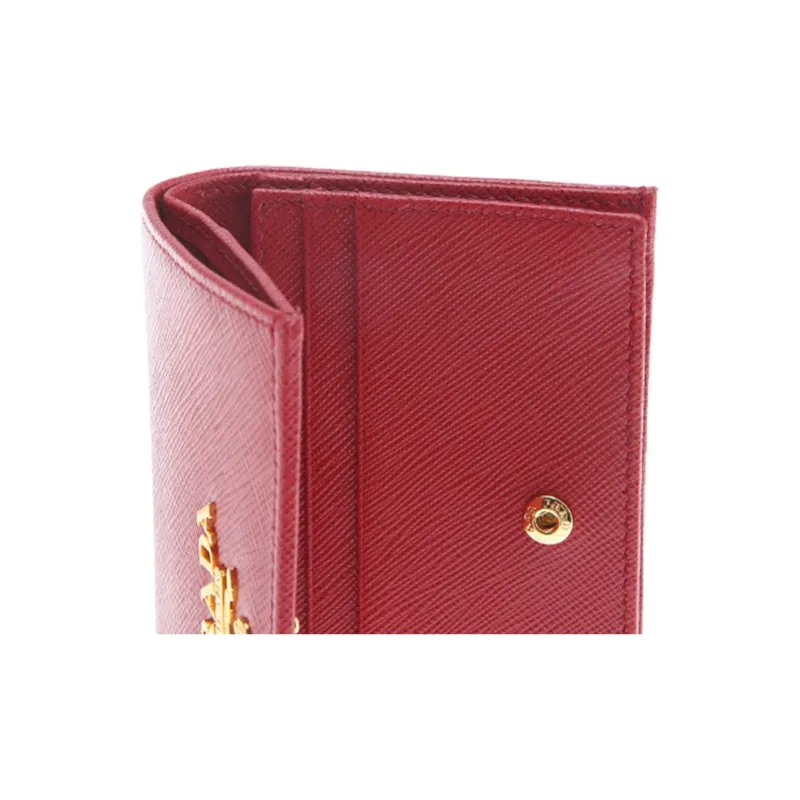 PRADA Cow Leather Wallet Regular Women's Red-6