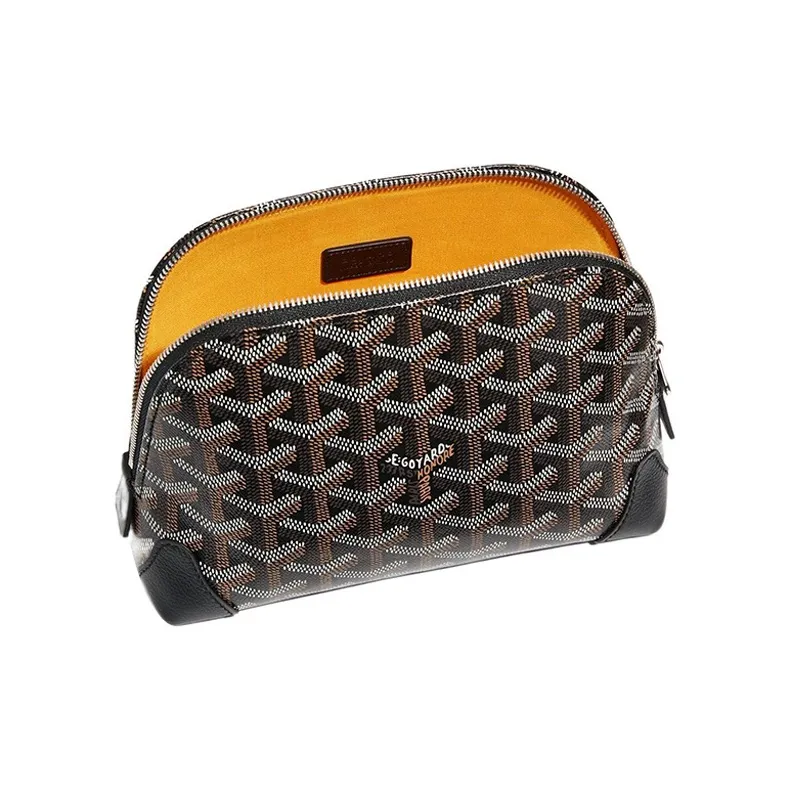 GOYARD Vendôme Canvas With Calfskin Dog's Teeth Toiletry Bag Makeup Bag Women's Black/Green Heart-Shaped Balloons-2