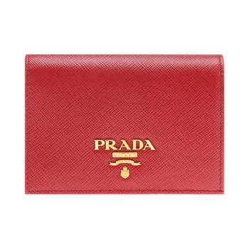 PRADA Cow Leather Wallet Regular Women's Red