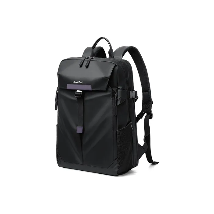 MashaLanti Synthetic Leather Backpack Large Size Men's Black-2