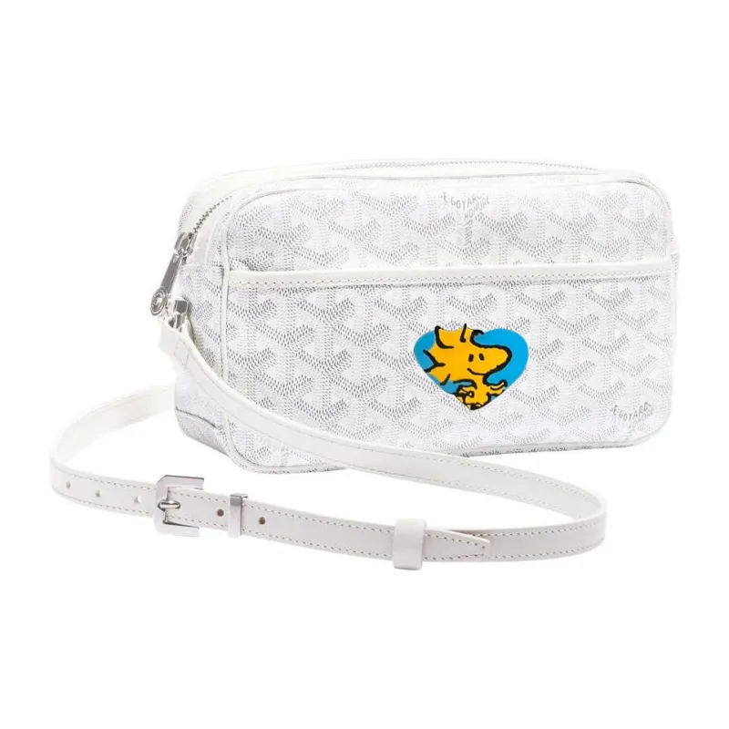 GOYARD Cap-Vert Canvas With Leather Camera Bag Shoulder Bag Crossbody Bag Small Size Unisex White/Blue-0