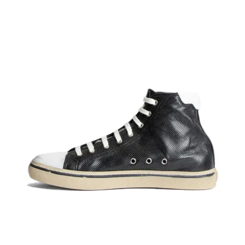 SAINT LAURENT Malibu Lace-up Leather Sneakers