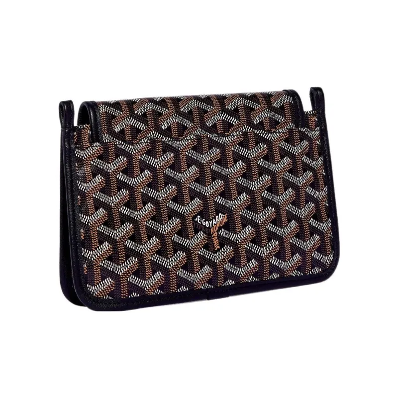 GOYARD Plumet Canvas With Leather Envelope Bag Handheld Shoulder Bag Crossbody Bag Small Size Unisex Black/Blue-2