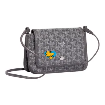 GOYARD Plumet Canvas With Leather Envelope Bag Handheld Shoulder Bag Crossbody Bag Small Size Unisex Gray/Blue