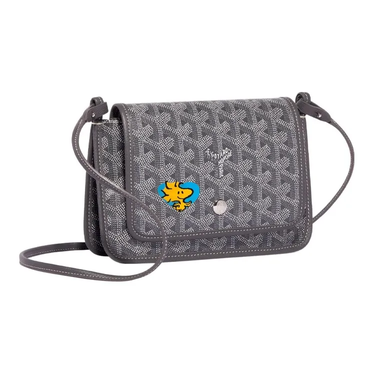 GOYARD Plumet Canvas With Leather Envelope Bag Handheld Shoulder Bag Crossbody Bag Small Size Unisex Gray/Blue-0