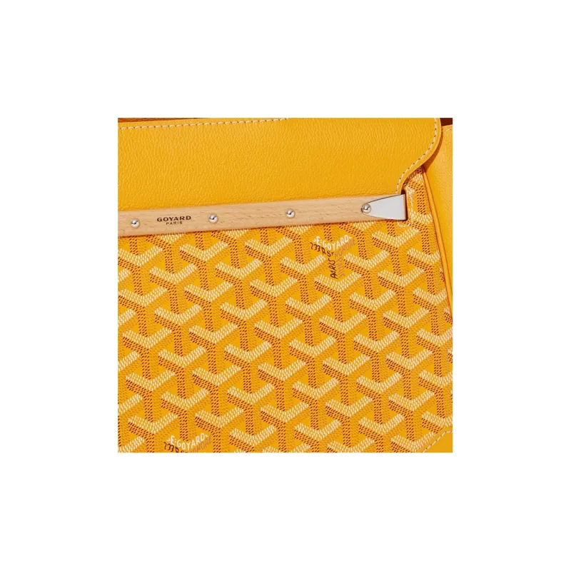 GOYARD Saigon Canvas With Leather Xigong Tote Handbags Shoulder Bags Large Size Unisex Yellow-5
