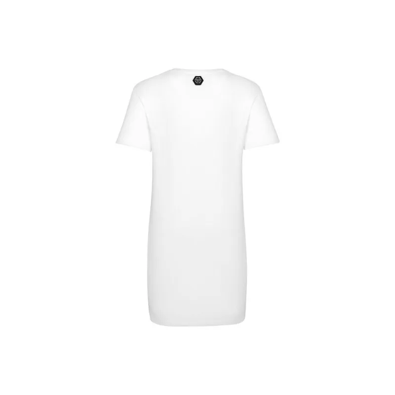 PHILIPP PLEIN Short Sleeved Dresses Women's White-1