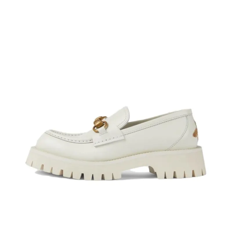 GUCCI Horsebit Loafers Women's White-0