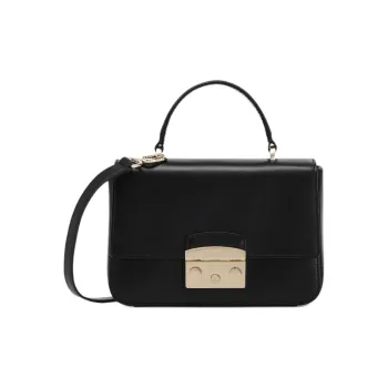 Furla Metropolis Collection Calfskin Shoulder Bag, Crossbody Bag, Handbag Mini Women's Black