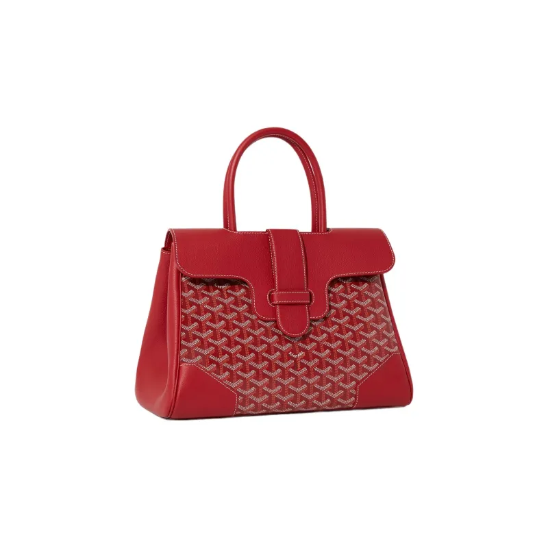 GOYARD Saigon Canvas With Leather Xigong Tote Handbags Shoulder Bags Large Size Unisex Red-1