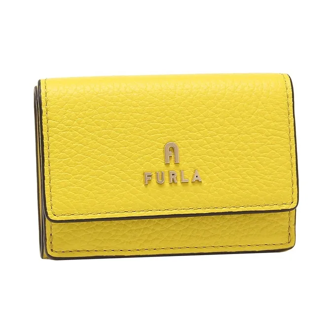 Furla Cow Leather Wallet Small Size Women's Yellow-1