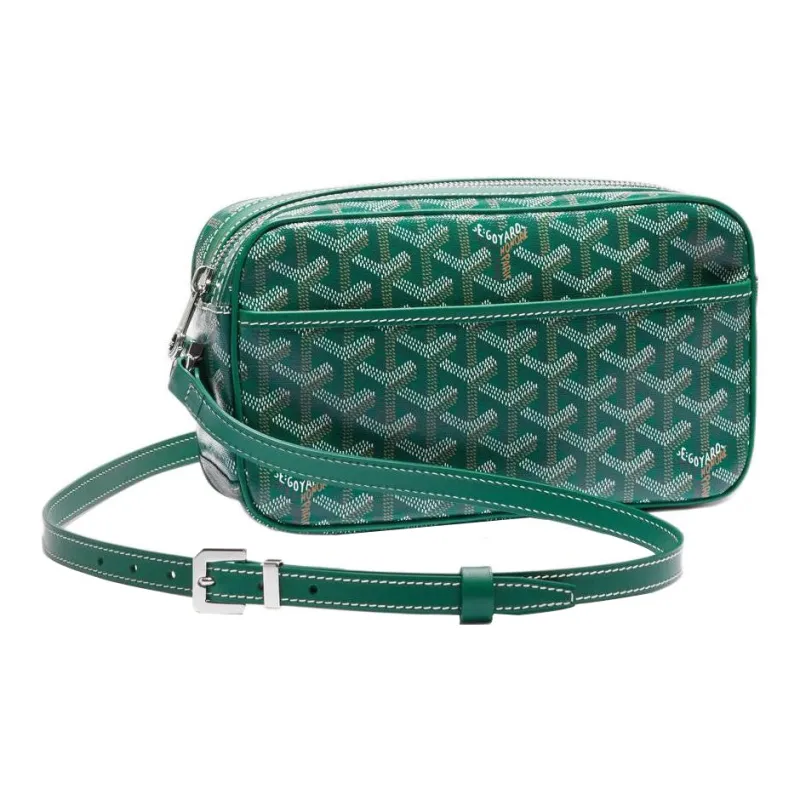 GOYARD Cap-Vert Canvas With Leather Camera Bag Shoulder Bag Crossbody Bag Small Size Unisex Green/Pink-1