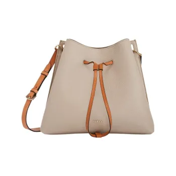 Furla Cow Leather Bucket Bags Shoulder Bag Crossbody Bag Small Size Women's Beige