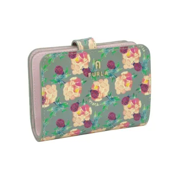 Furla Embossed Cow Leather Wallet Women's Mineral Green