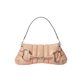 GUCCI Horsebit 1955 Quilting Leather Shoulder Bag Handbag Shoulder Bag Women's Pink