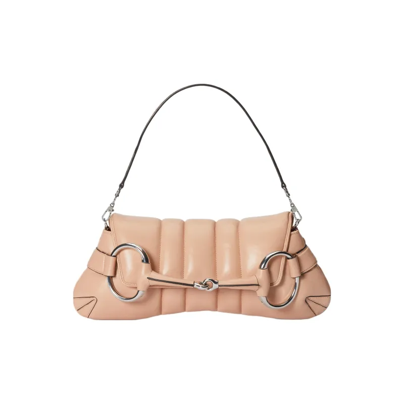 GUCCI Horsebit 1955 Quilting Leather Shoulder Bag Handbag Shoulder Bag Women's Pink-0
