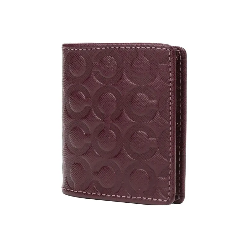 COACH Cow Leather Coin Purse Wallet Women's Burgundy-1