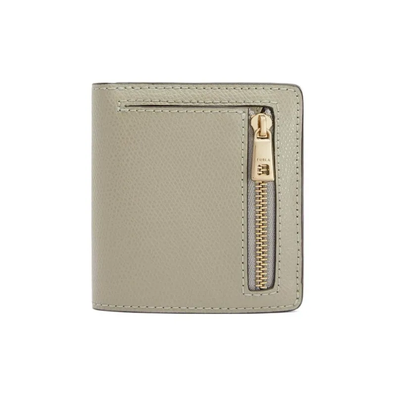 Furla Cow Leather Wallet Small Size Women's Light Gray-1