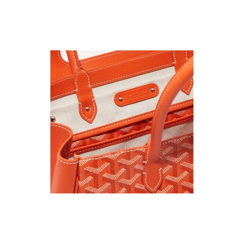 GOYARD Saigon Canvas With Leather Xigong Tote Handbags Shoulder Bags Large Size Unisex Orange-6