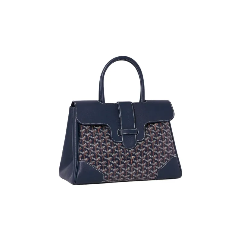 GOYARD Saigon Canvas With Leather Xigong Tote Handbags Shoulder Bags Large Size Unisex Marine Blue-1