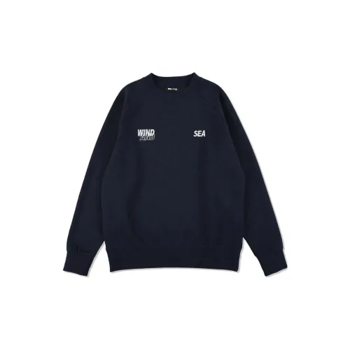 WIND AND SEA Sweatshirts Unisex Marine Blue