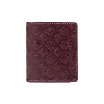 COACH Cow Leather Coin Purse Wallet Women's Burgundy