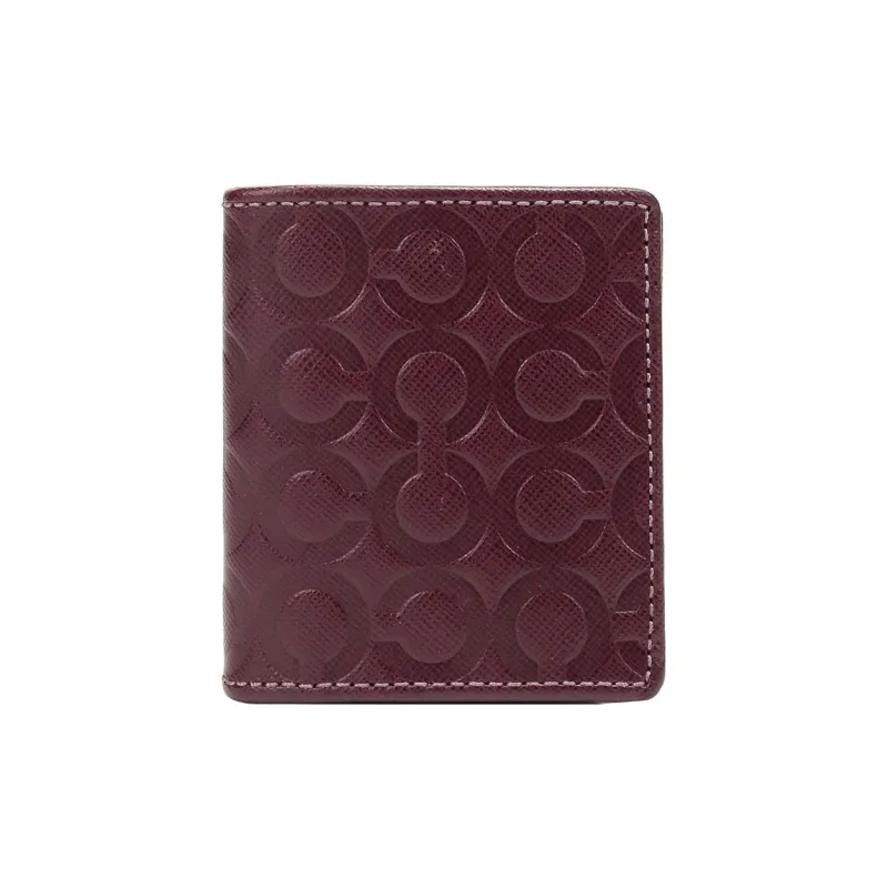 COACH Cow Leather Coin Purse Wallet Women's Burgundy-0
