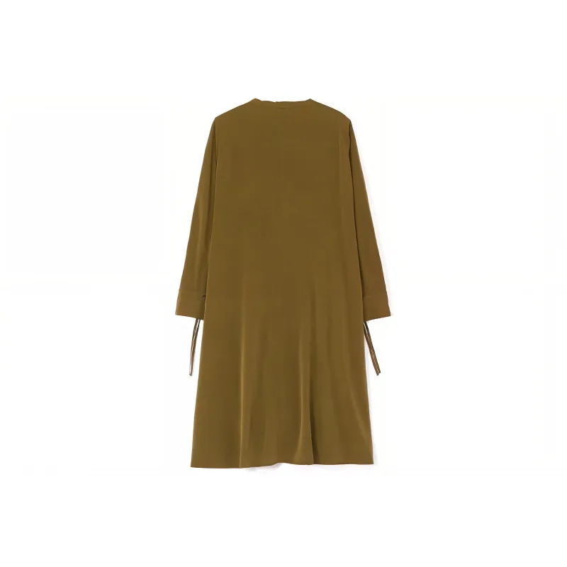 Yohji Yamamoto Long Sleeved Dresses Women's Khaki-1