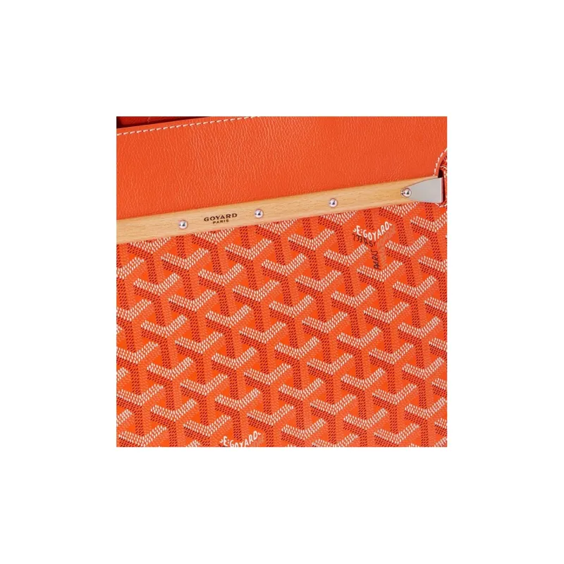 GOYARD Saigon Canvas With Leather Xigong Tote Handbags Shoulder Bags Large Size Unisex Orange-5