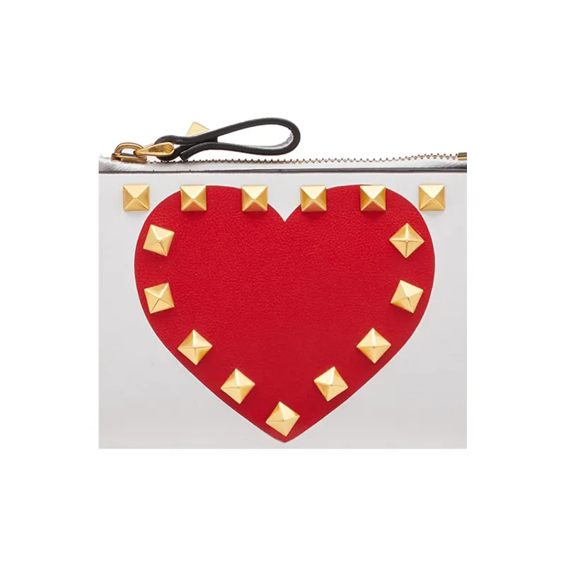 Valentino Amore Leather Card Holder Regular Women's Red-4