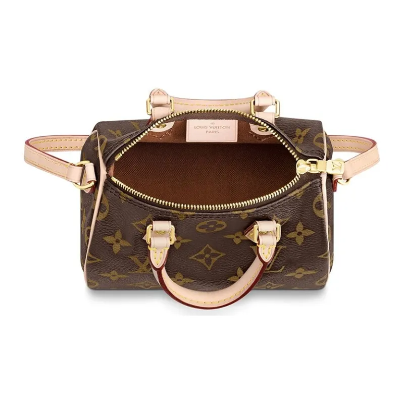 LOUIS VUITTON Speedy Bandouliere Monogram Nano Brown-4