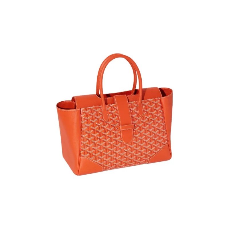 GOYARD Saigon Canvas With Leather Xigong Tote Handbags Shoulder Bags Large Size Unisex Orange-3