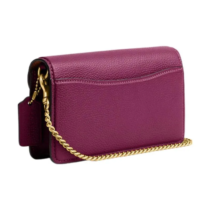 COACH Tabby Cow Leather Wrist Bag, Shoulder Bag, Crossbody Bag Trumpets Women's Dark Plum-1