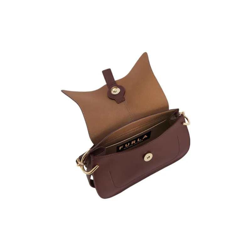 Furla Calfskin Shoulder Bag Crossbody Bag Handbag Mini Women's Burgundy-3