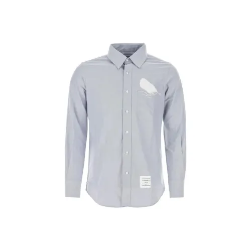 THOM BROWNE FW23 Early Autumn Collection Shirts Men Light Blue