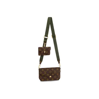 LOUIS VUITTON Félicie Strap & Go Monogram Khaki Green/Ebony