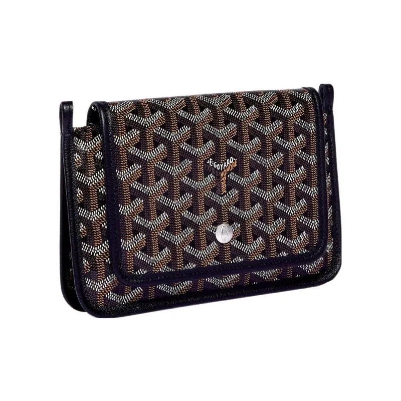 GOYARD Plumet Canvas With Leather Envelope Bag Handheld Shoulder Bag Crossbody Bag Small Size Unisex Black/Blue-1