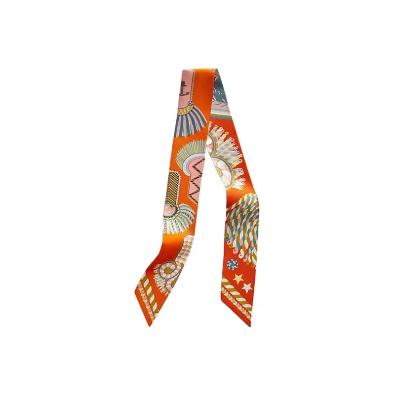 HERMES Silk Scarves Women's Orange-0
