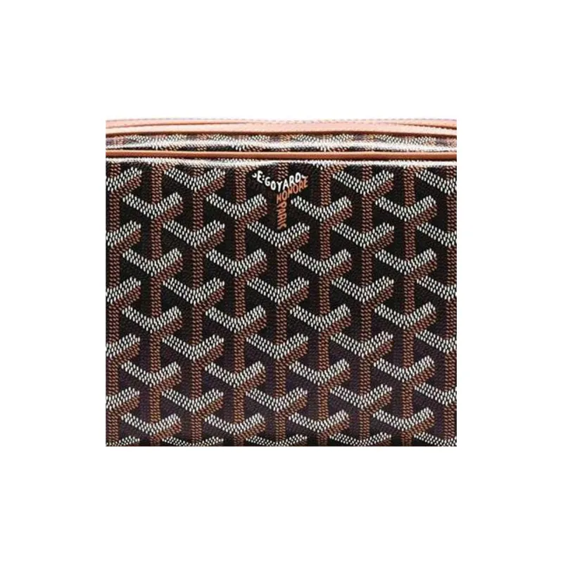 GOYARD Cap-Vert Canvas With Leather Camera Bag Shoulder Bag Crossbody Bag Small Size Unisex Brown/Green-3