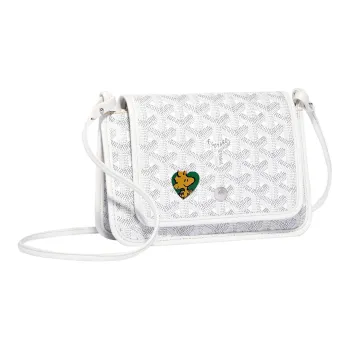 GOYARD Plumet Canvas With Leather Envelope Bag Handheld Shoulder Bag Crossbody Bag Small Size Unisex White/Green