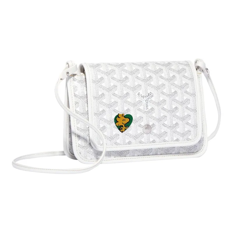 GOYARD Plumet Canvas With Leather Envelope Bag Handheld Shoulder Bag Crossbody Bag Small Size Unisex White/Green-0