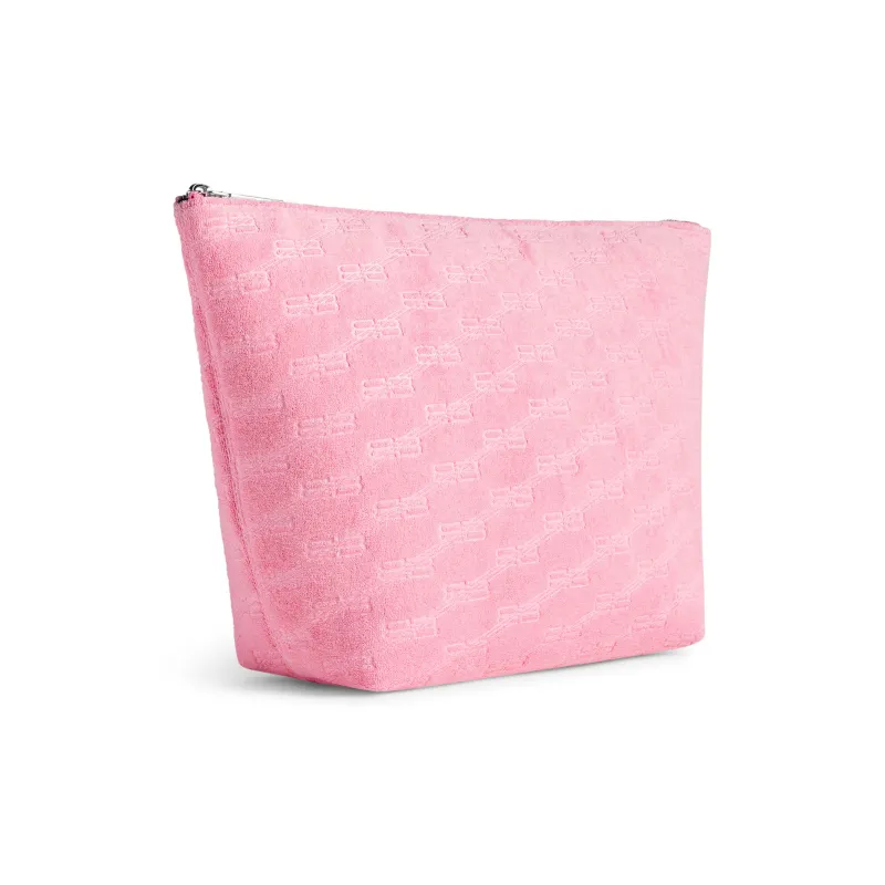 Balenciaga Cotton With Calfskin Clutch Medium Size Women's Pink-1