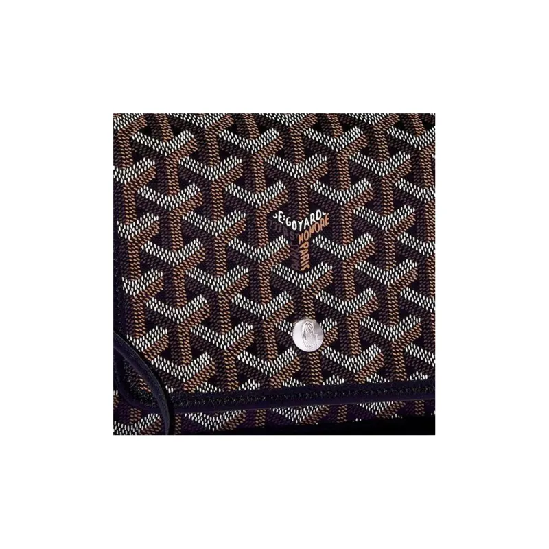 GOYARD Plumet Canvas With Leather Envelope Bag Handheld Shoulder Bag Crossbody Bag Small Size Unisex Black/Blue-4