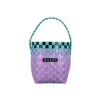 MARNI Logo Patch Checked Shoulder Bag