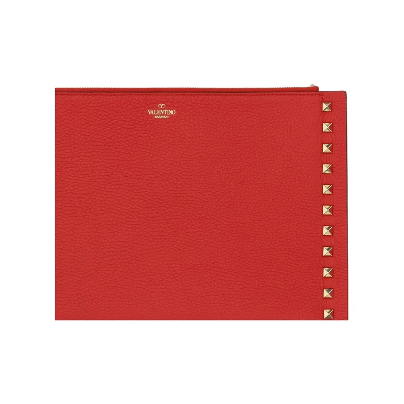 Valentino GARAVANI Calfskin Wallet Clutch Regular Women's Red-3