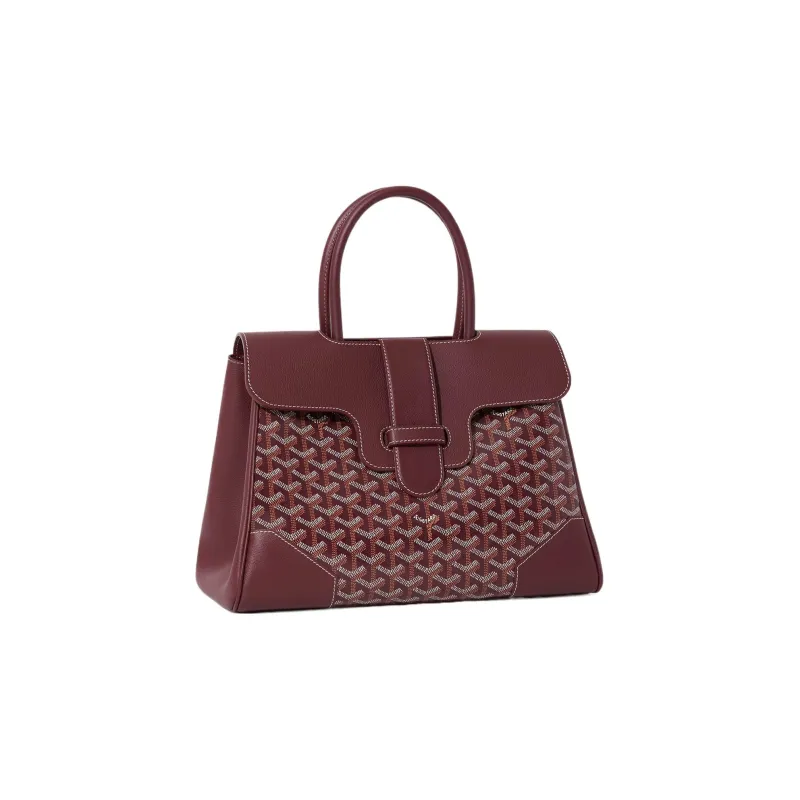 GOYARD Saigon Canvas With Leather Xigong Tote Handbags Shoulder Bags Large Size Unisex Burgundy-1