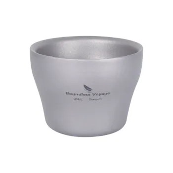 Boundless Voyage Outdoor Water Equipment Water Container 45ml Camping Pure Titanium 38*41mm