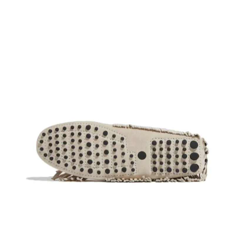 SCAROSSO Fringed Suede Loafers Women's-4
